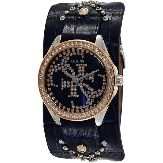 Guess Damenuhr aus blauem Leder