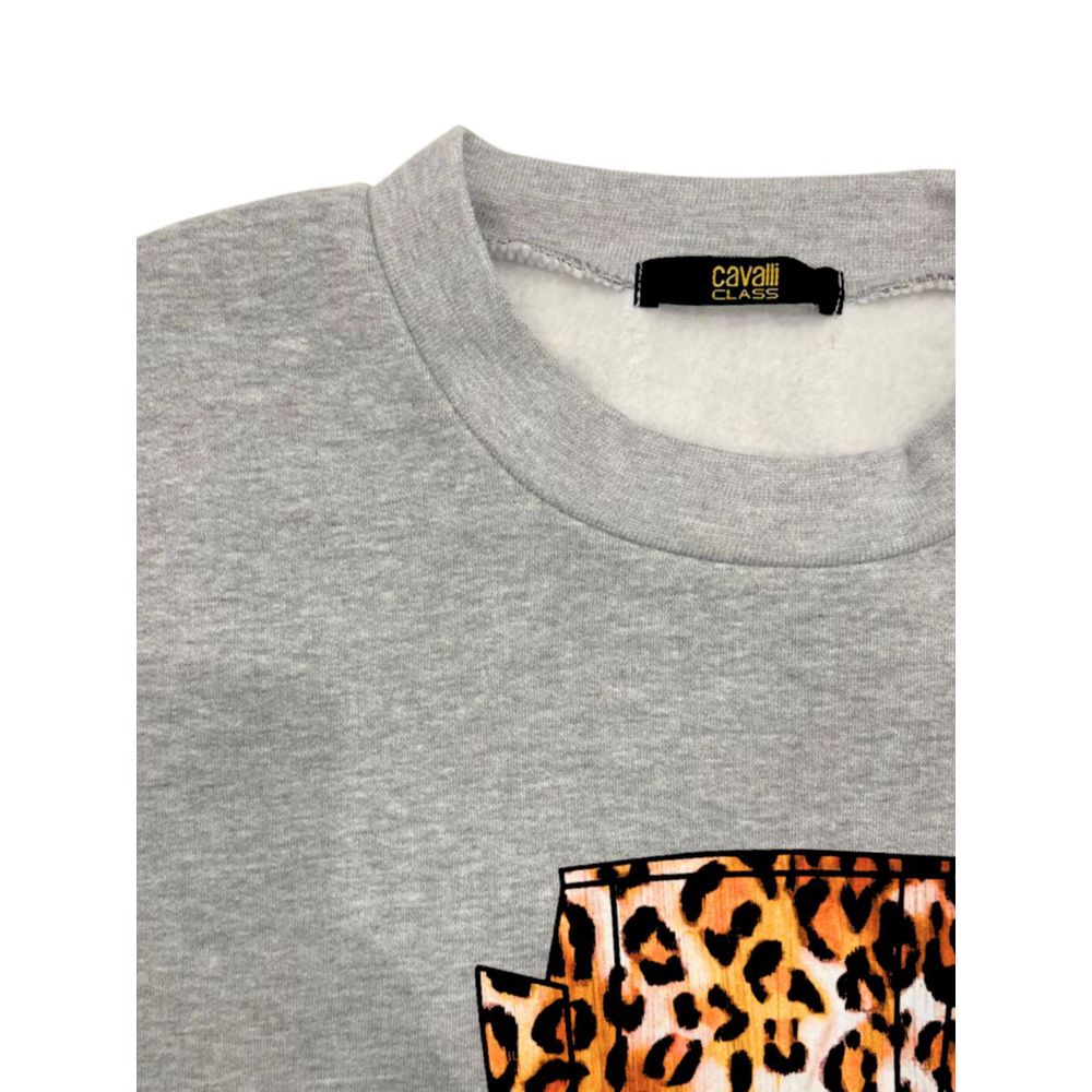 Cavalli Class Gray Polyester Women's Hoodie