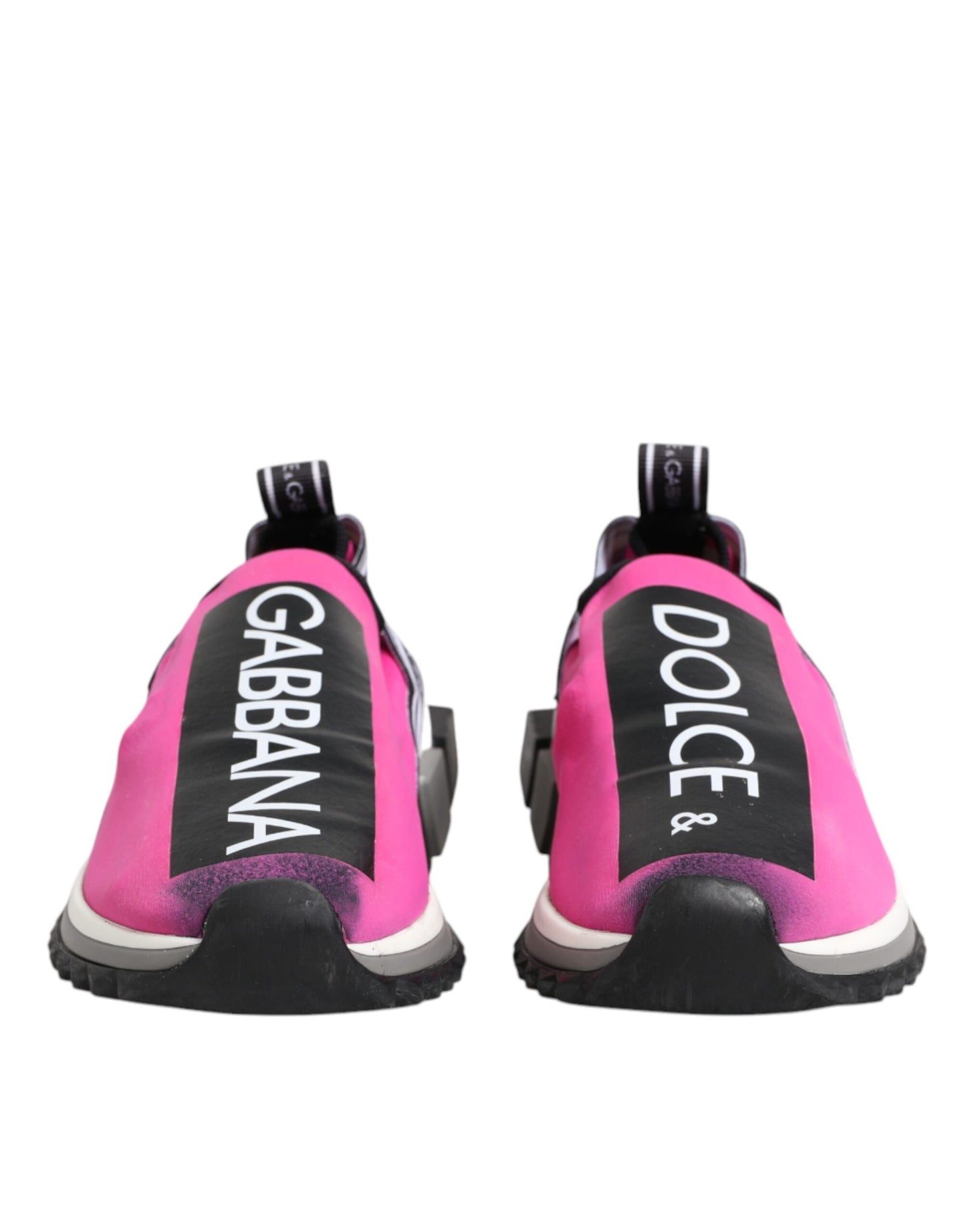 Dolce &amp; Gabbana Fuchsia Weiß Slip On Sorrento Sneakers Schuhe