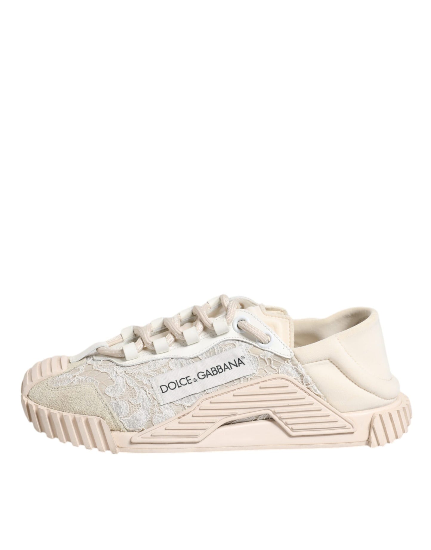 Dolce &amp; Gabbana Weiße Spitze NS1 Low Top Sneaker Sportschuhe