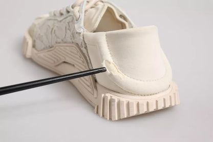 Dolce &amp; Gabbana Weiße Spitze NS1 Low Top Sneaker Sportschuhe