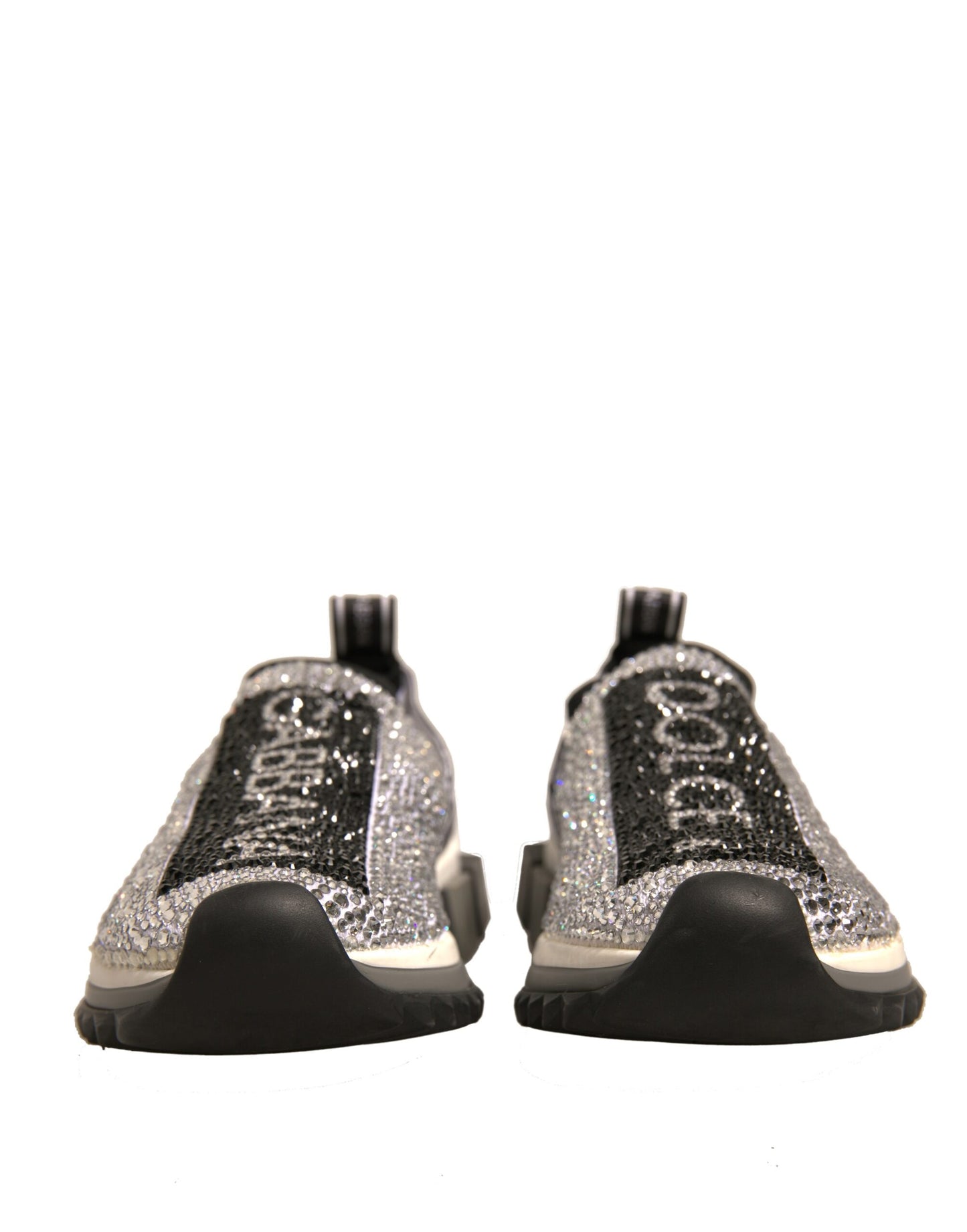 Dolce &amp; Gabbana Silber Strass Sorrento Sneakers Schuhe