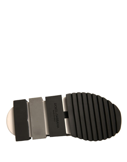 Dolce &amp; Gabbana Silber Strass Sorrento Sneakers Schuhe