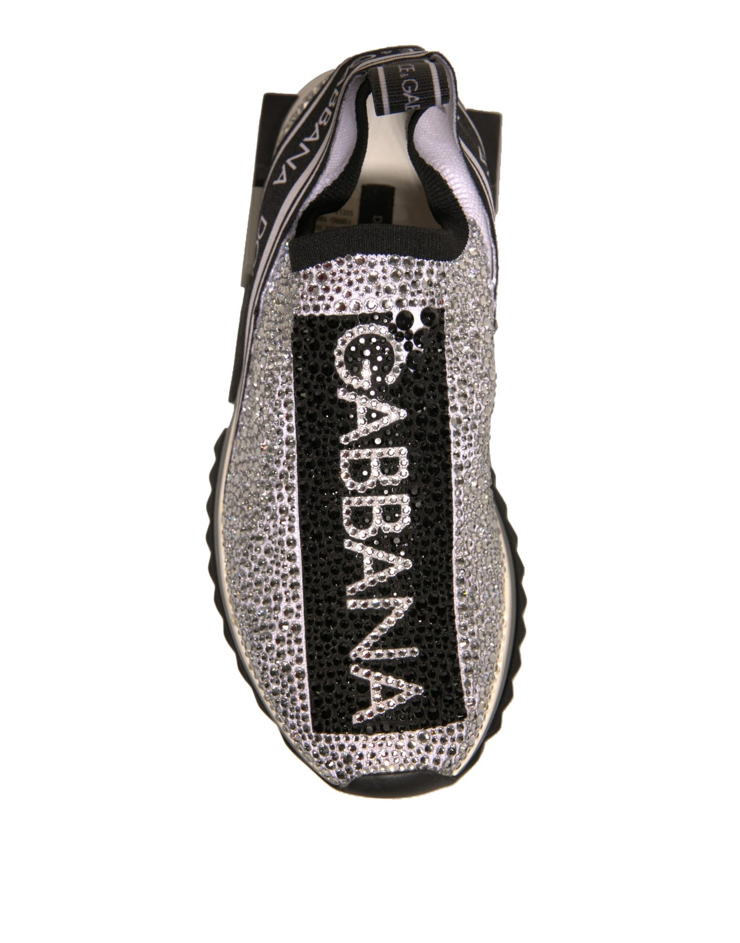 Dolce &amp; Gabbana Silber Strass Sorrento Sneakers Schuhe