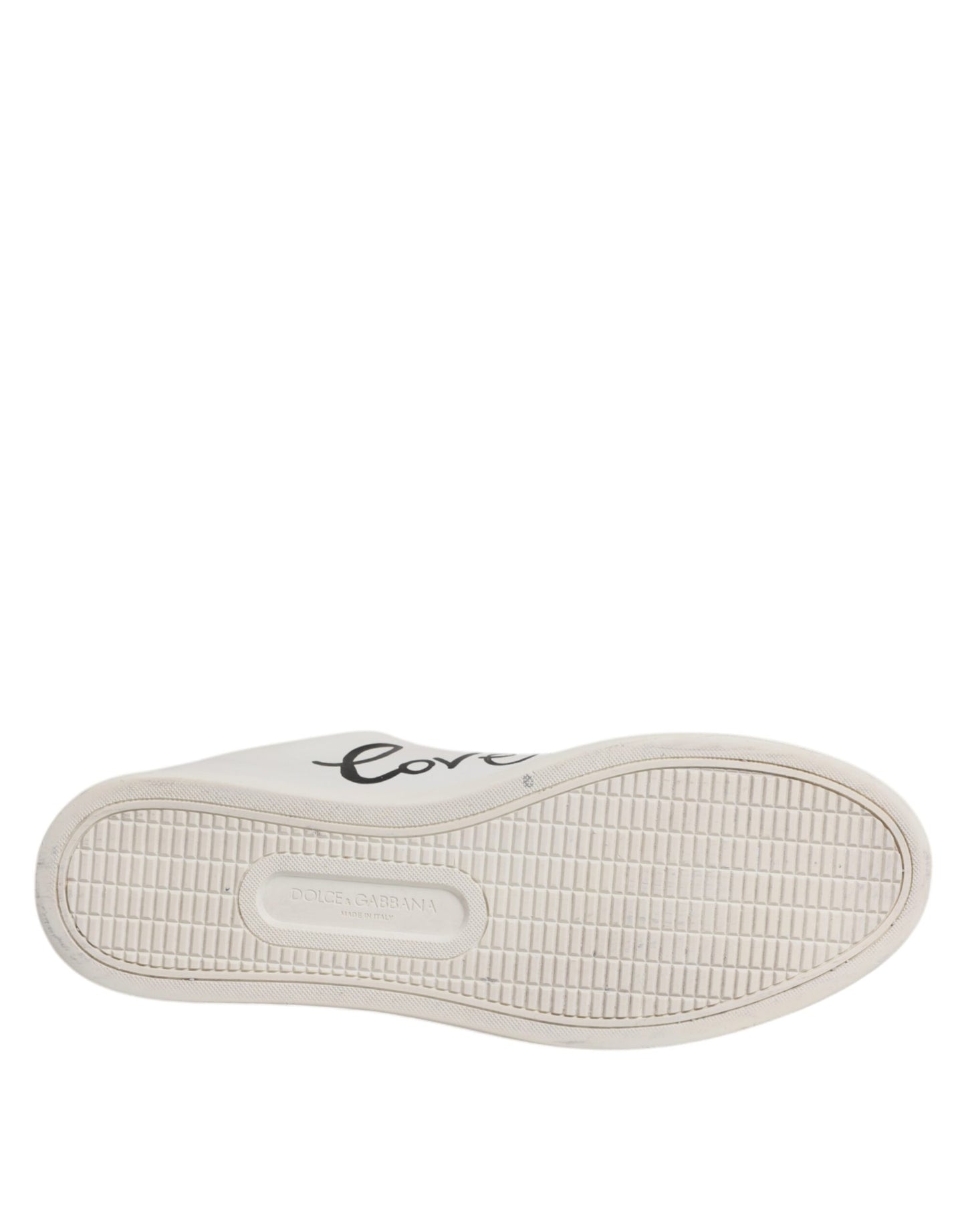 Dolce &amp; Gabbana – Weiße Sneakers aus Leder mit Herzverzierung