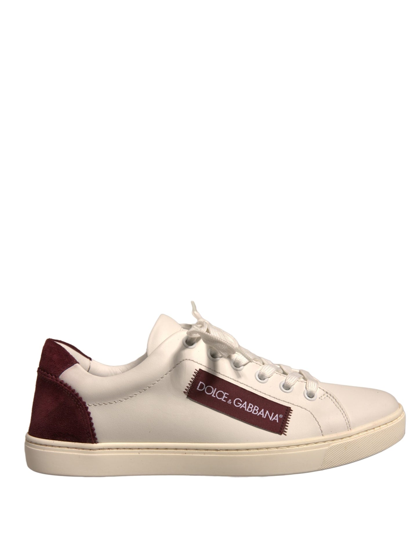 Dolce &amp; Gabbana Weiße Wildleder Low Top Sneakers Schuhe