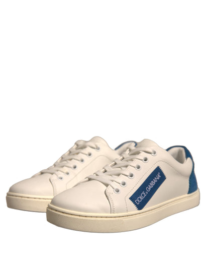 Dolce &amp; Gabbana Weiße Wildleder Low Top Sneakers Schuhe