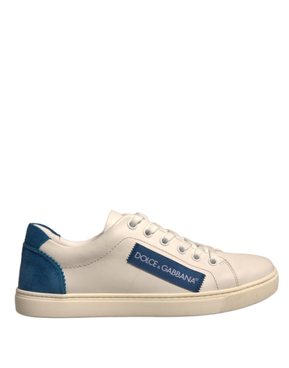 Dolce &amp; Gabbana Weiße Wildleder Low Top Sneakers Schuhe