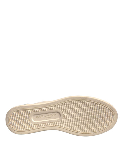 Dolce &amp; Gabbana Weiße Wildleder Low Top Sneakers Schuhe