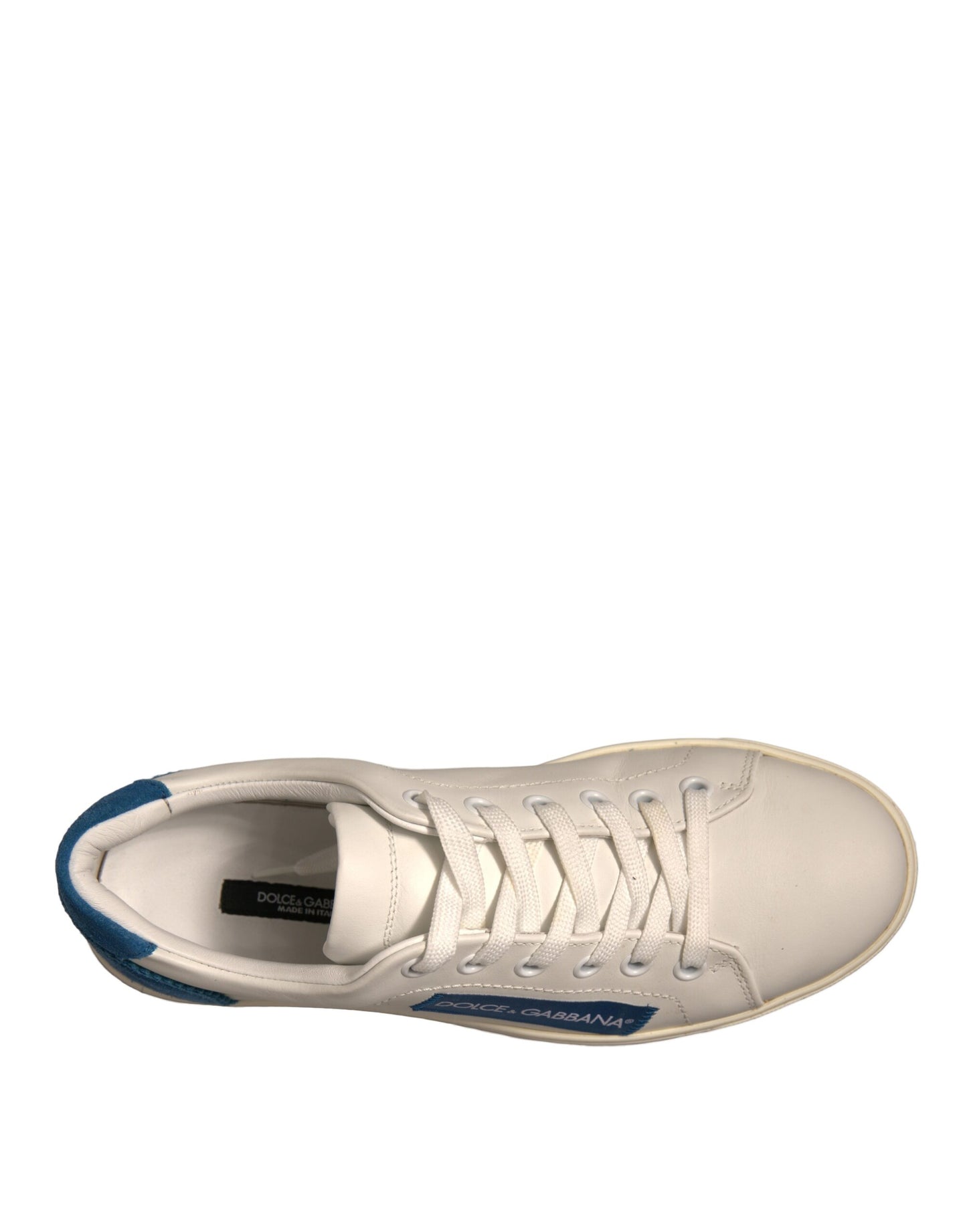 Dolce &amp; Gabbana Weiße Wildleder Low Top Sneakers Schuhe