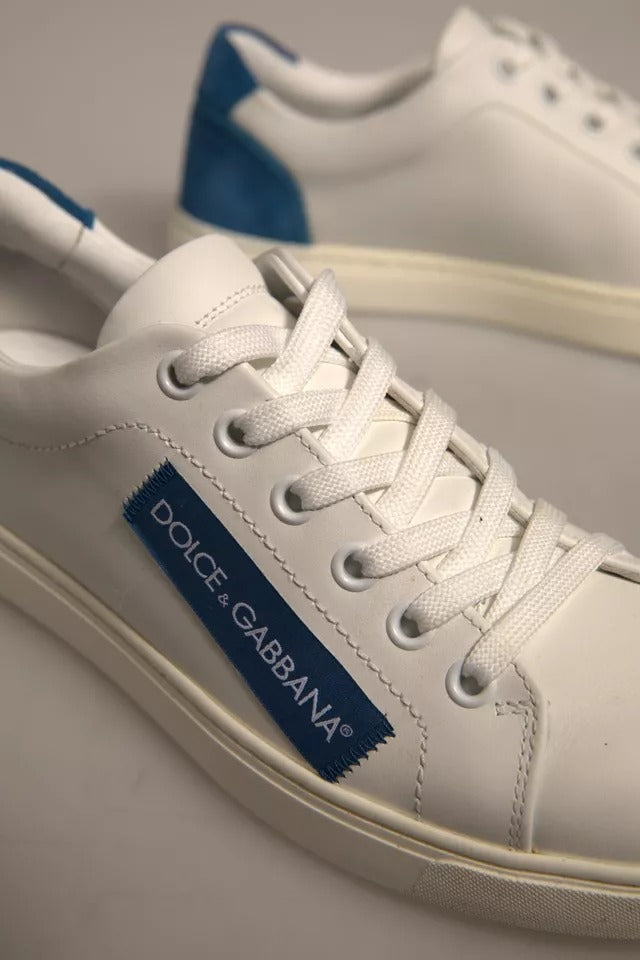 Dolce &amp; Gabbana Weiße Wildleder Low Top Sneakers Schuhe