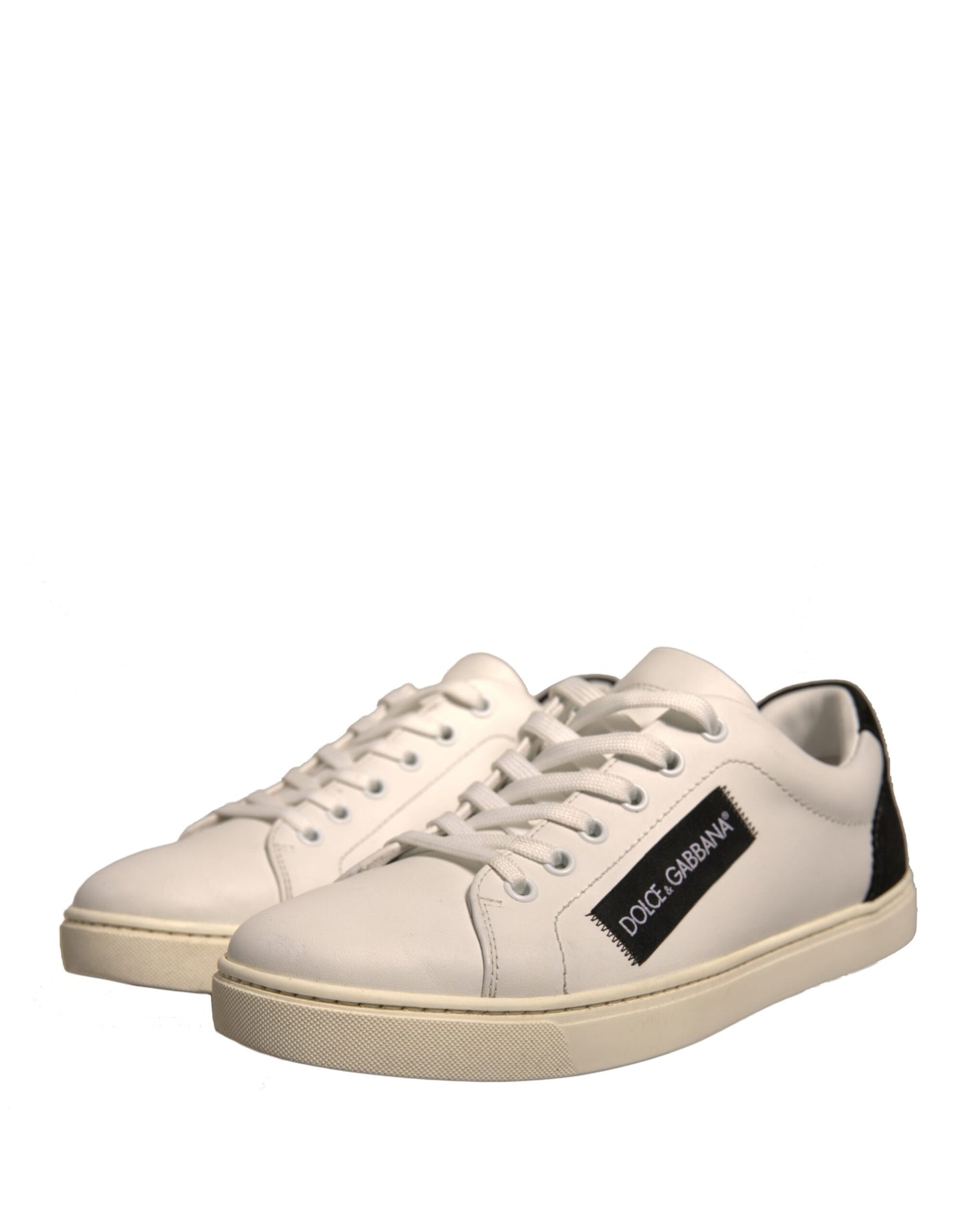 Dolce &amp; Gabbana Weiße Wildleder Low Top Sneakers Schuhe