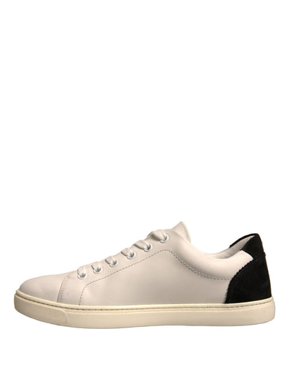 Dolce &amp; Gabbana Weiße Wildleder Low Top Sneakers Schuhe