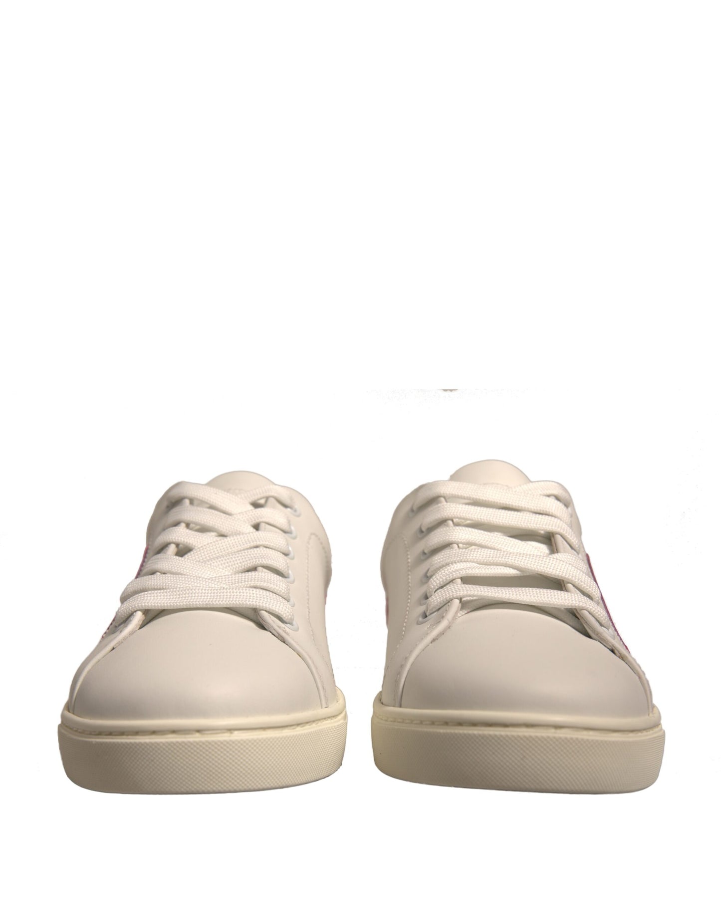 Dolce &amp; Gabbana Weiße Wildleder Low Top Sneakers Schuhe