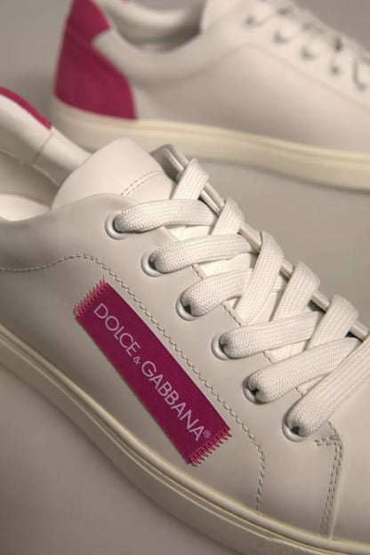 Dolce &amp; Gabbana Weiße Wildleder Low Top Sneakers Schuhe