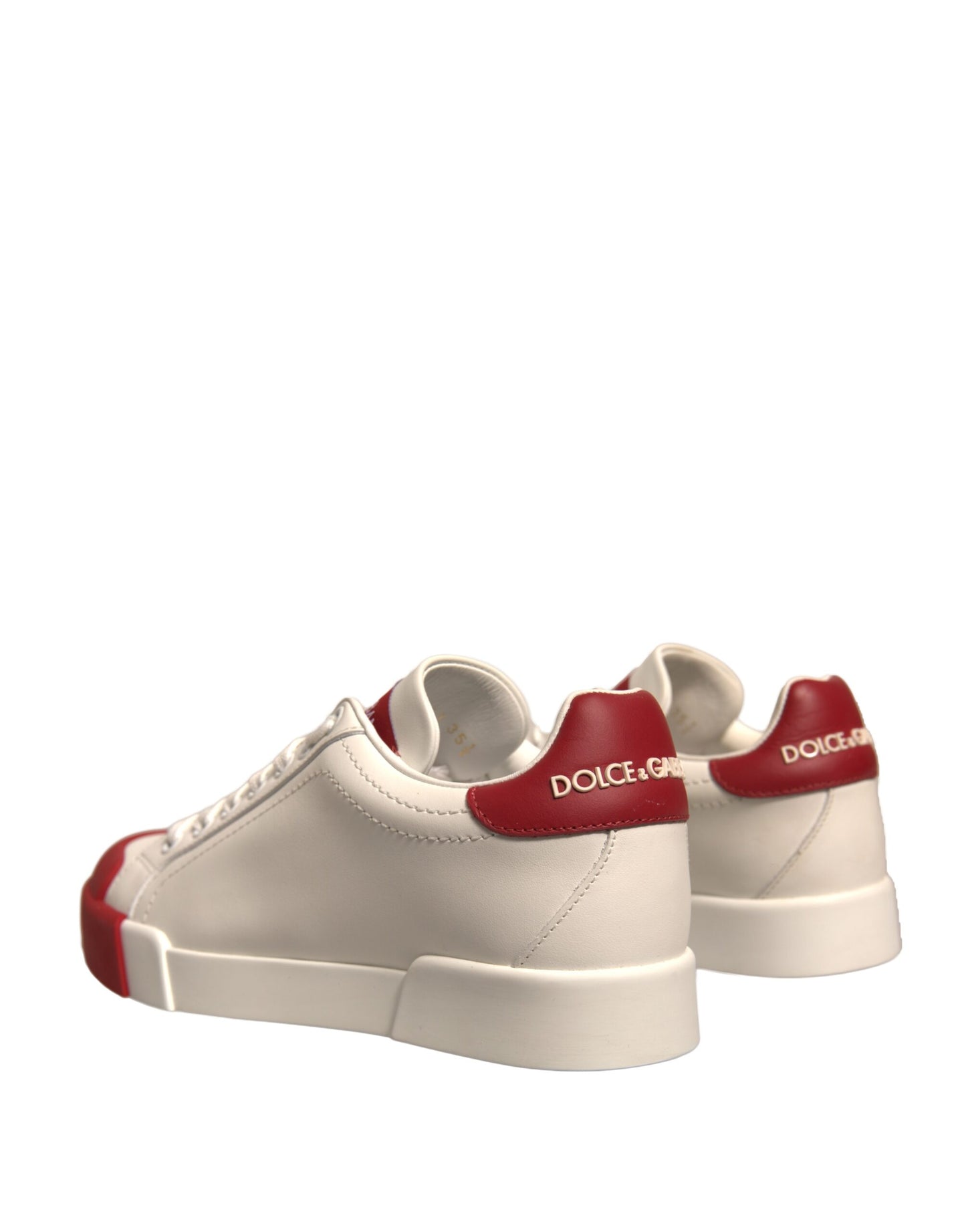 Dolce &amp; Gabbana Shoes Weiße Portofino-Sneaker aus Leder mit Logo