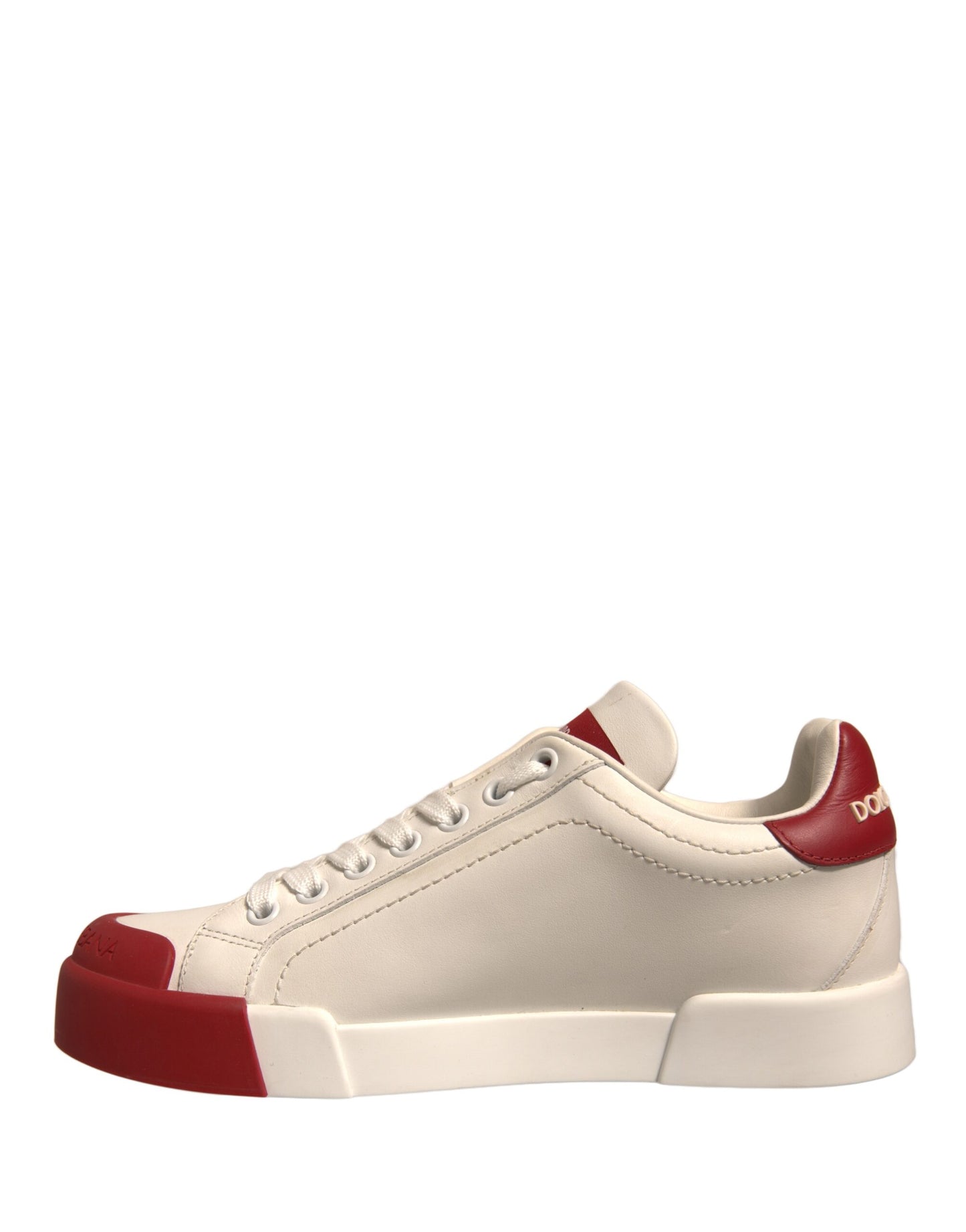 Dolce &amp; Gabbana Shoes Weiße Portofino-Sneaker aus Leder mit Logo