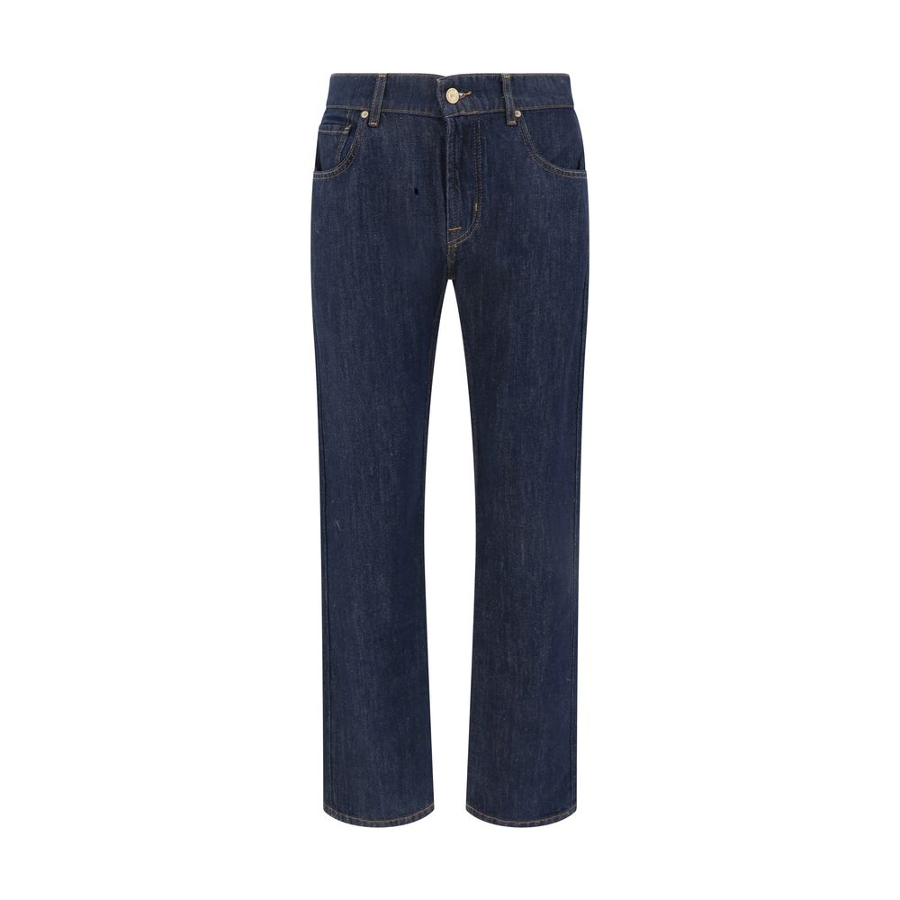 7FOR Blaue Baumwoll-Jeans mit geradem Bein