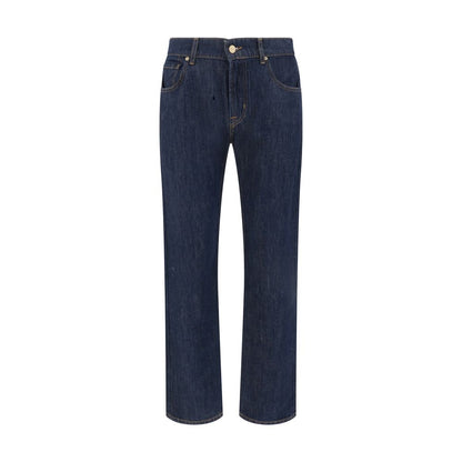 7FOR Blaue Baumwoll-Jeans mit geradem Bein