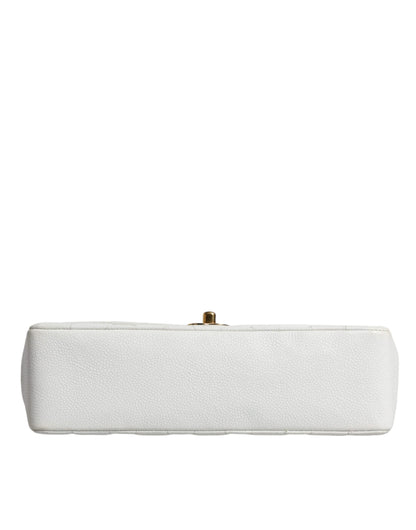 Chanel White Medium Classic DIANA Umhängetasche, vergoldete Handtasche