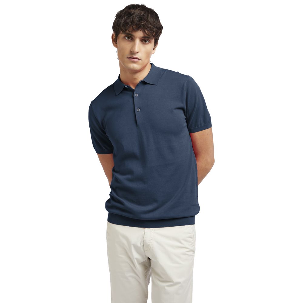 Blaues Poloshirt aus Baumwolle von AT.P.CO