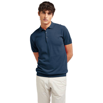 Blaues Poloshirt aus Baumwolle von AT.P.CO