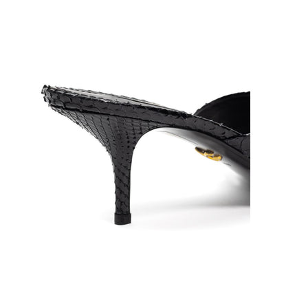 Dolce &amp; Gabbana Plateau-Sandalen aus schwarzem Schlangenleder