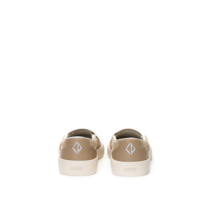 Dior Beige Leder Slipper Loafer