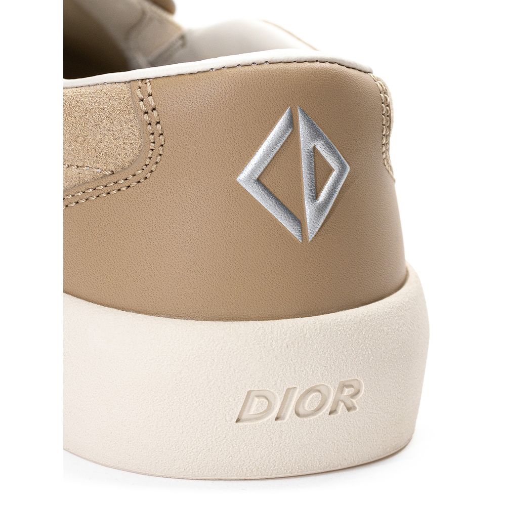 Dior Beige Leder Slipper Loafer