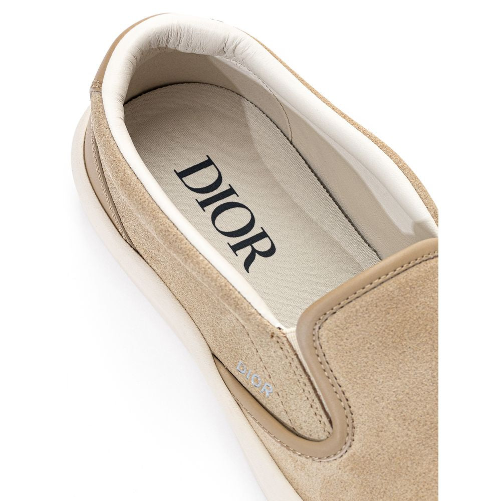Dior Beige Leder Slipper Loafer