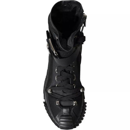 Dolce &amp; Gabbana – Schwarze Nylon-NS1-High-Top-Sneakers