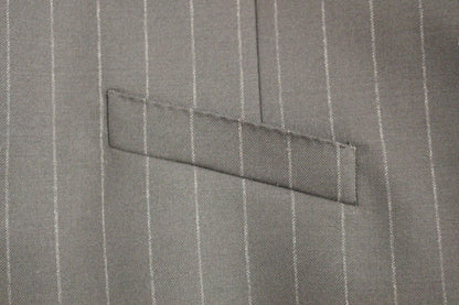 Dolce &amp; Gabbana – Schwarze, gestreifte Wollweste mit Logo