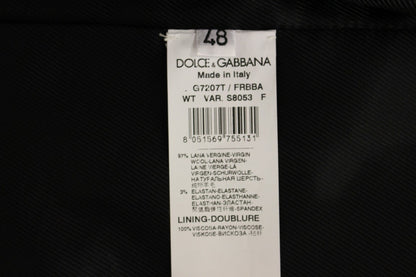 Dolce &amp; Gabbana – Schwarze, gestreifte Wollweste mit Logo