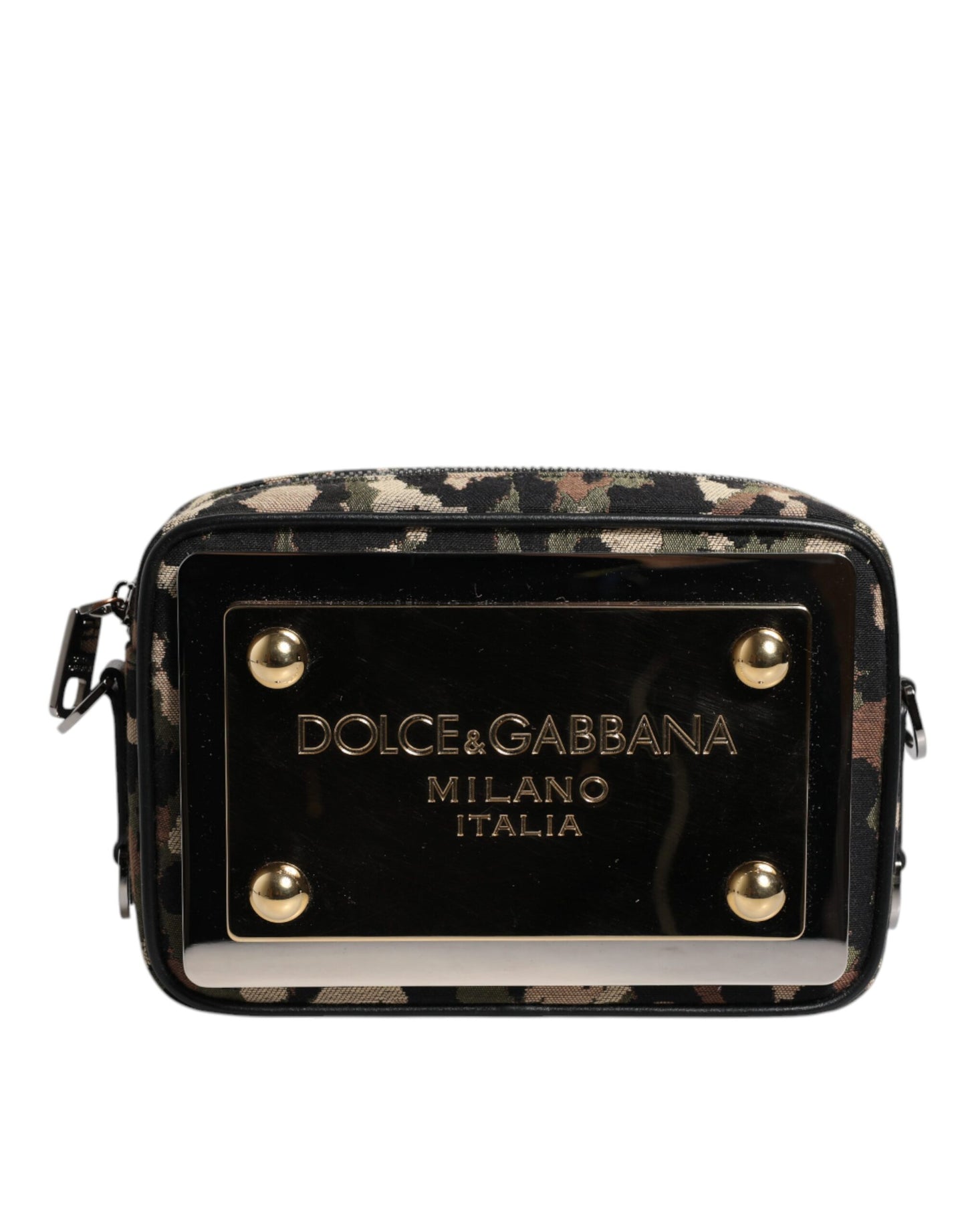Dolce &amp; Gabbana – Mehrfarbige Umhängetasche aus Jacquard mit DG-Logo und Leopardenmuster
