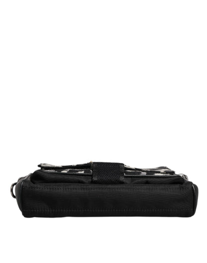 Dolce &amp; Gabbana – Mehrfarbige Umhängetasche aus Jacquard mit Leopardenmuster