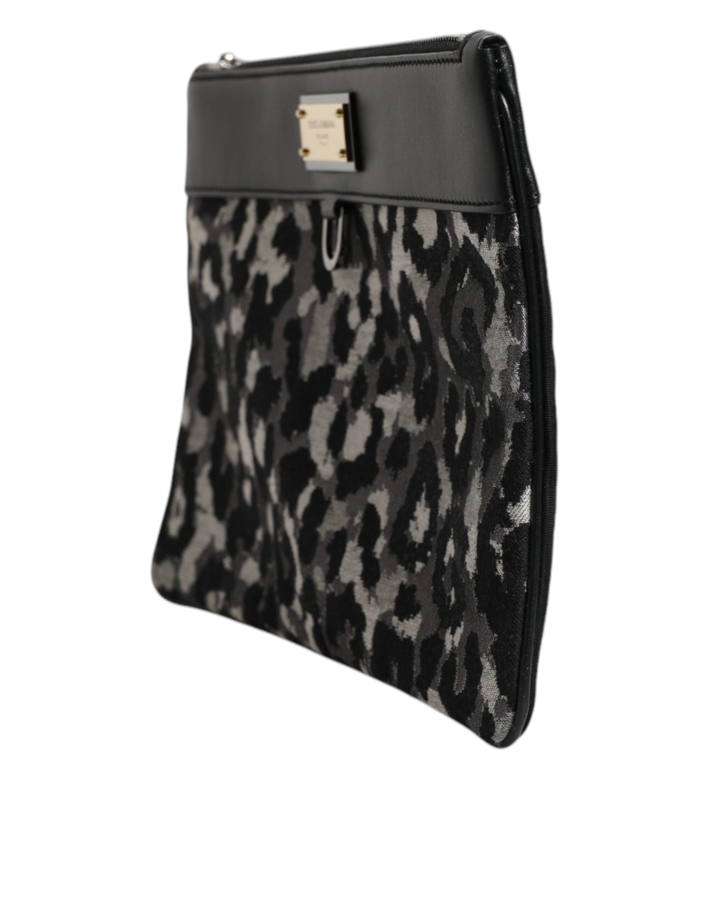 Dolce &amp; Gabbana Mehrfarbige Leoparden-Jacquard-Logo-Plakette für Herren