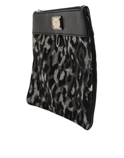 Dolce &amp; Gabbana Mehrfarbige Leoparden-Jacquard-Logo-Plakette für Herren