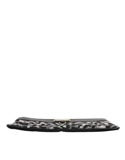 Dolce &amp; Gabbana Mehrfarbige Leoparden-Jacquard-Logo-Plakette für Herren