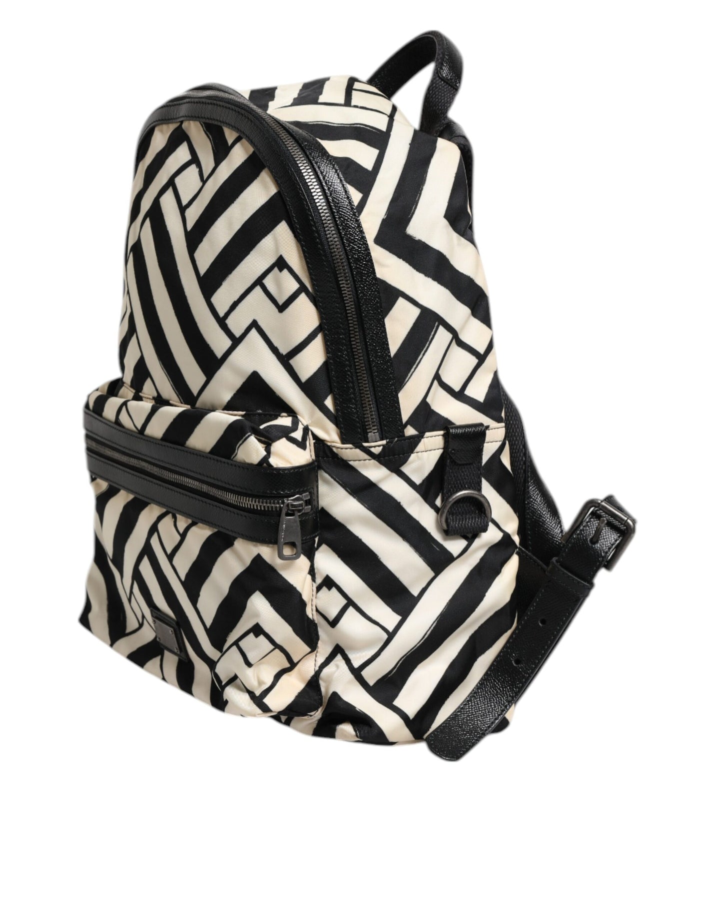 Dolce &amp; Gabbana Reiserucksack aus Nylon und Leder in Schwarz und Weiß
