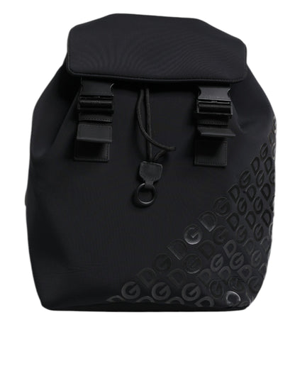 Dolce &amp; Gabbana – Schulrucksack aus Neopren und Nylon mit DG-Logo, Schwarz
