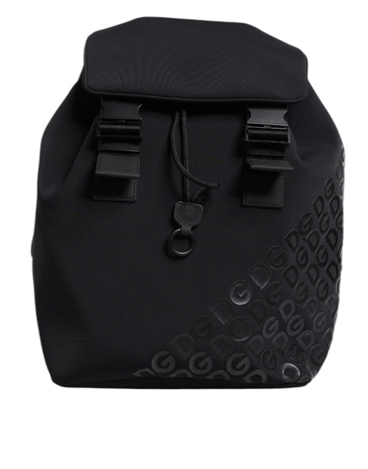 Dolce &amp; Gabbana – Schulrucksack aus Neopren und Nylon mit DG-Logo, Schwarz