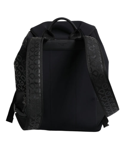 Dolce &amp; Gabbana – Schulrucksack aus Neopren und Nylon mit DG-Logo, Schwarz