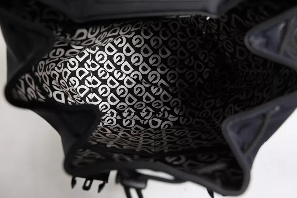 Dolce &amp; Gabbana – Schulrucksack aus Neopren und Nylon mit DG-Logo, Schwarz