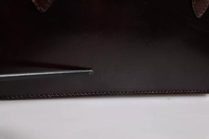 Dolce &amp; Gabbana – Kleine Umhängetasche aus kastanienbraunem Pferdeleder mit Logo-Schild