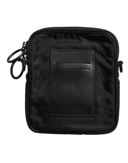 Dolce &amp; Gabbana – Schwarze Umhängetasche aus Neopren mit Logo-Print