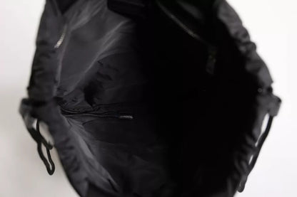 Dolce &amp; Gabbana – Kordelzugtasche aus Polyester mit schwarzen und weißen Streifen