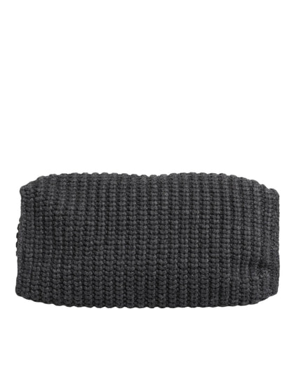 Dolce &amp; Gabbana – Große Shopper-Tasche mit DG-Logo in Schwarz mit Häkelmuster