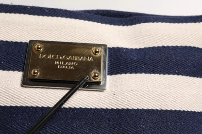 Dolce &amp; Gabbana – Tragetasche mit Logo-Schild in Blau und Weiß