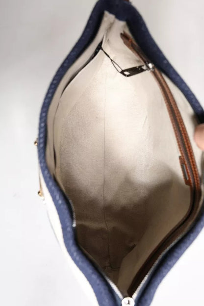 Dolce &amp; Gabbana – Tragetasche mit Logo-Schild in Blau und Weiß