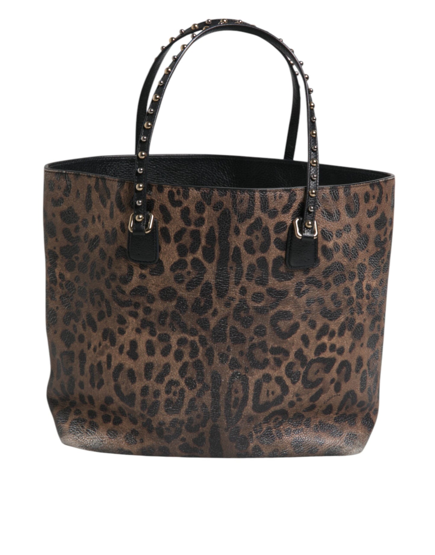 Dolce &amp; Gabbana – Schultertasche aus Kalbsleder mit Leopardenmuster in Braun und Schwarz